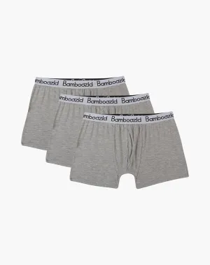 MENS COMFY BAMBOO 3PK TRUNKS - GREY