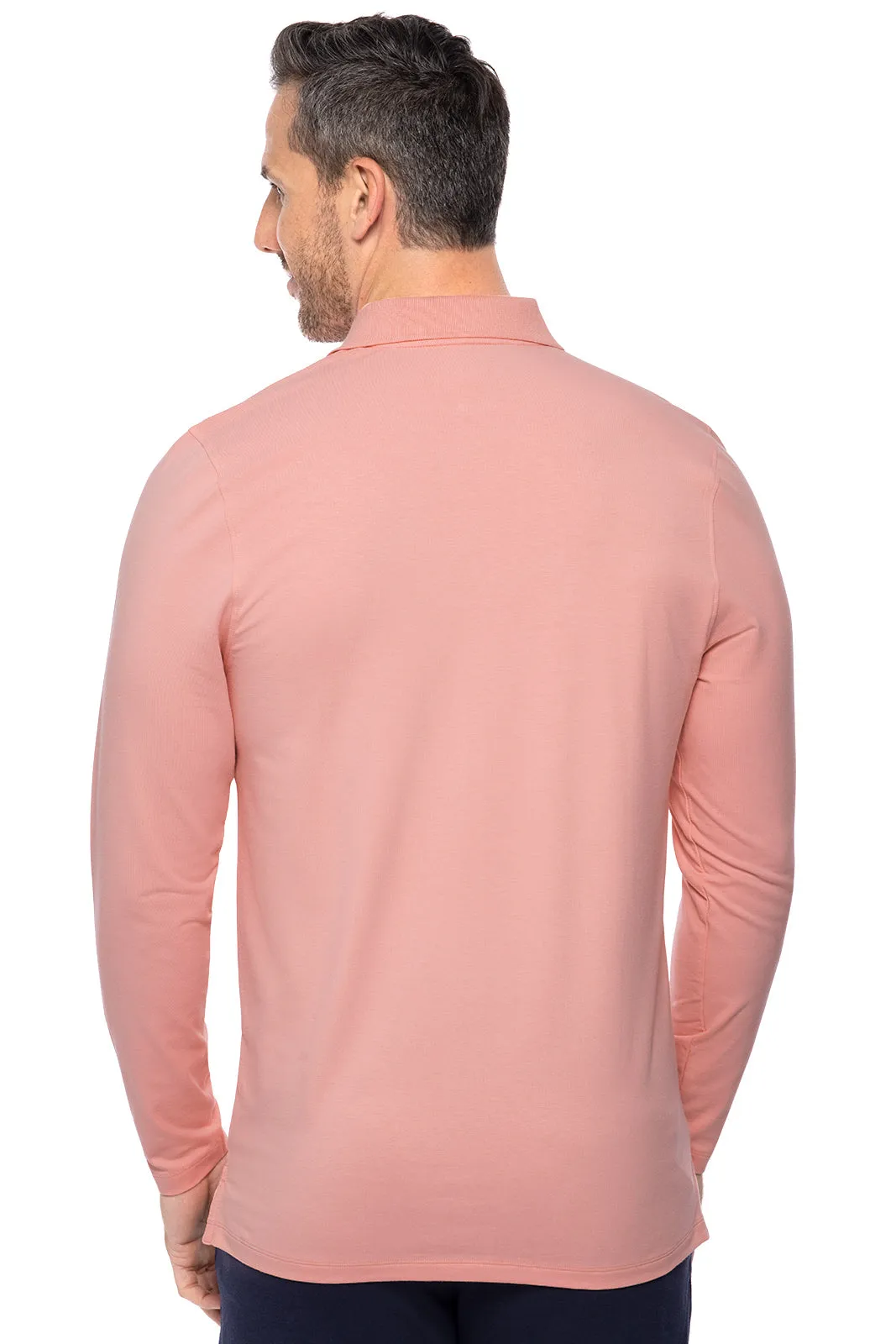 Men's Coppitt Long Sleeve Weekend Polo  |  Peachy Pink