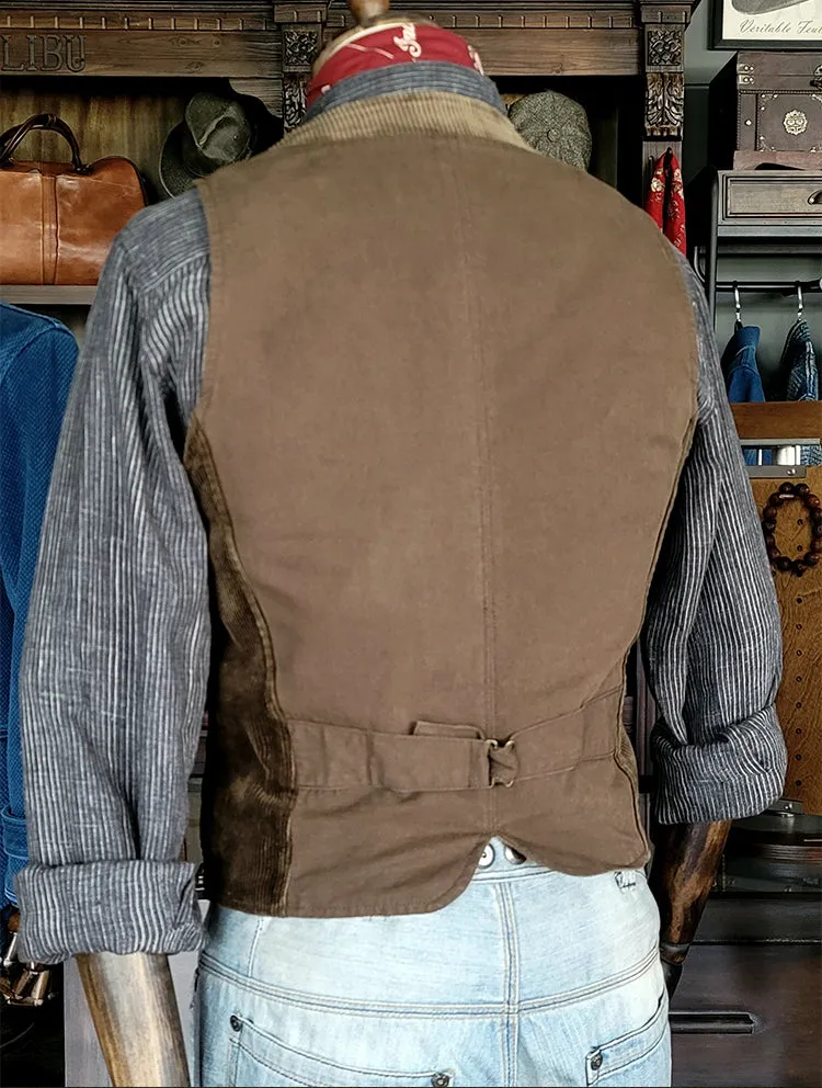 Men's Corduroy V-neck Vest