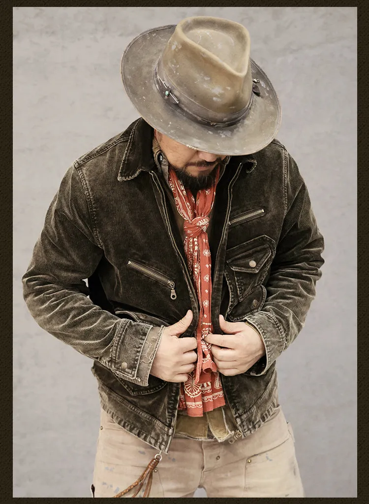 Men's Corduroy Western Jacket Brown