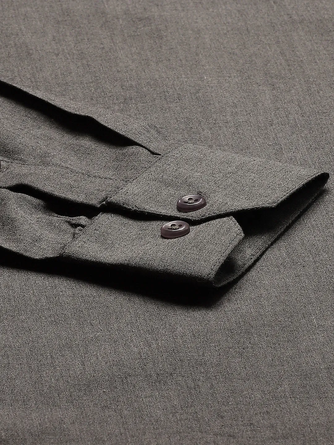 Men's Cotton Charcoal Grey Classic Formal Shirt - Sojanya