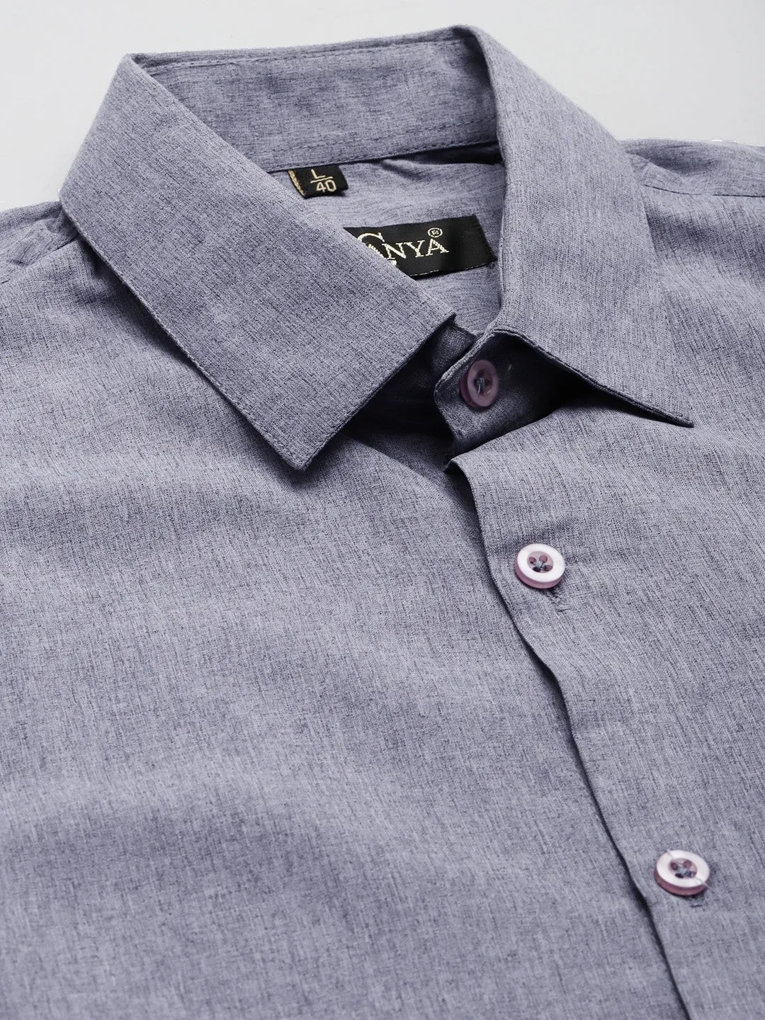 Men's Cotton Dark Blue Formal Classic Shirt - Sojanya