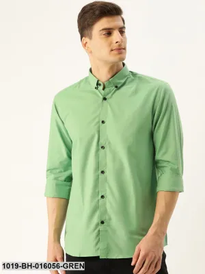 Men's Cotton Green Casual Shirt - Sojanya