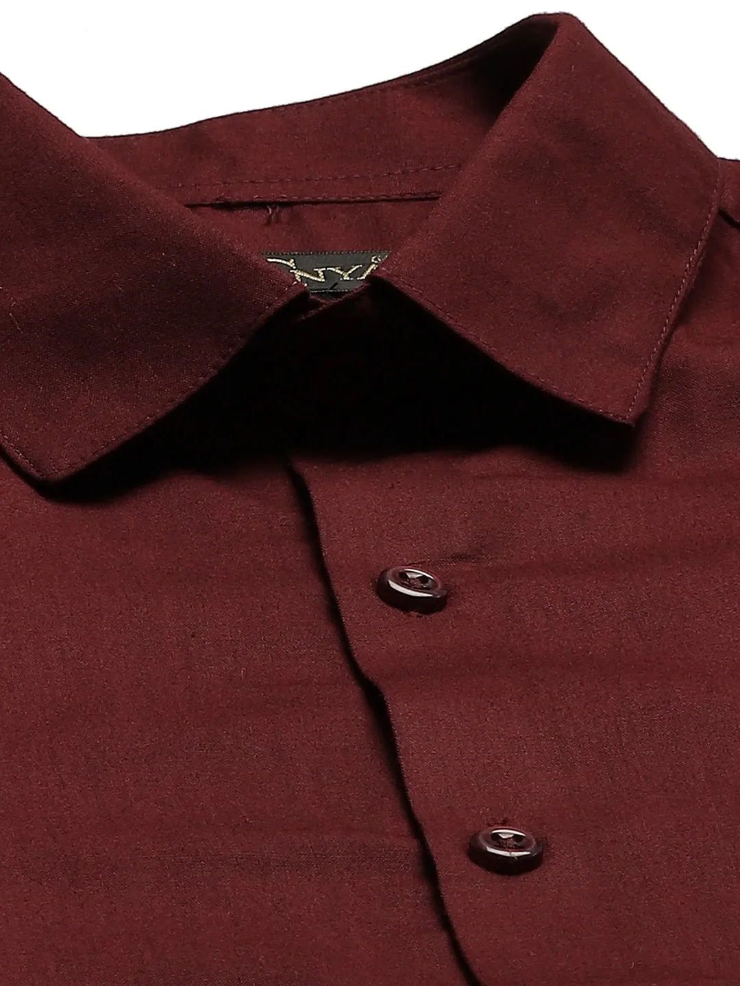 Men's Cotton Maroon Classic Formal Shirt - Sojanya