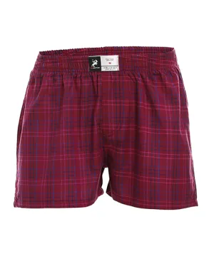 Men's Cotton Plaid Boxer Stylish Comfy - Burgundy