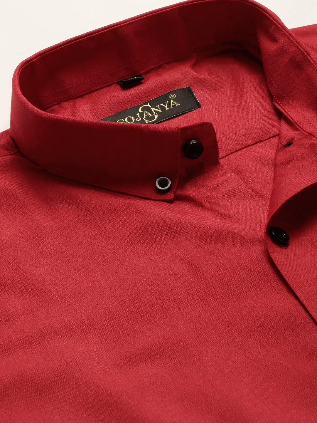 Men's Cotton Red Formal Shirt - Sojanya