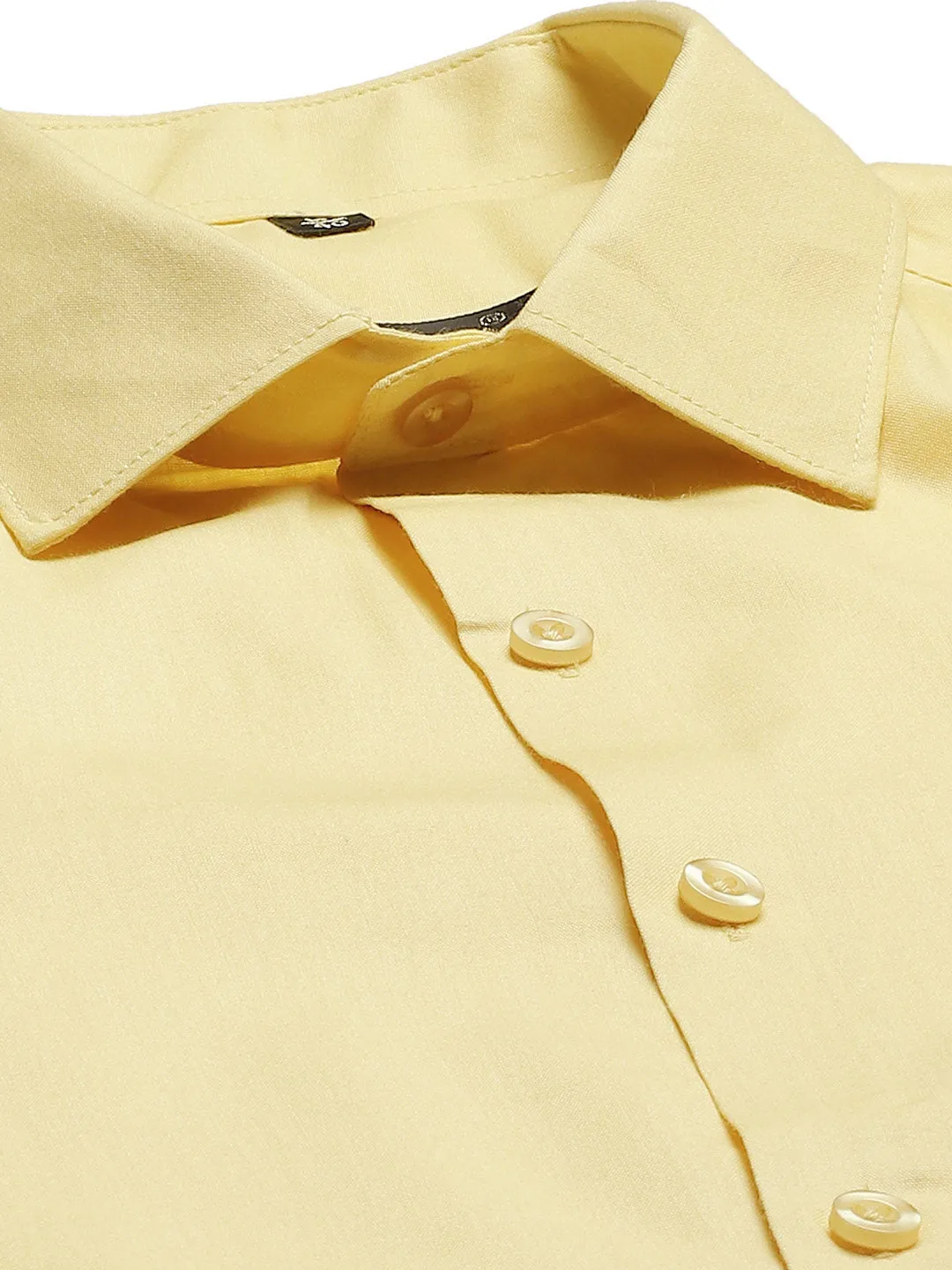 Men's Cotton Yellow Classic Formal Shirt - Sojanya