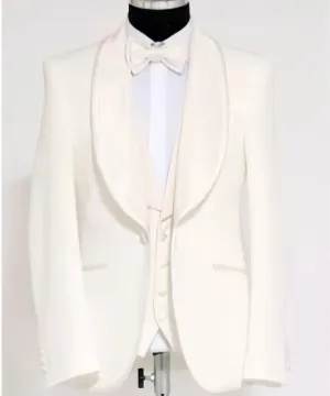 Men's Cream Tuxedo Jacket Wedding