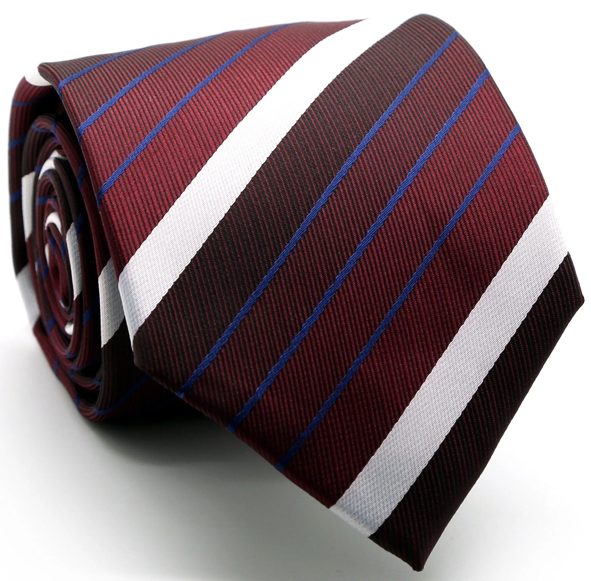 Mens Dads Classic Black Striped Pattern Business Casual Necktie & Hanky Set EO