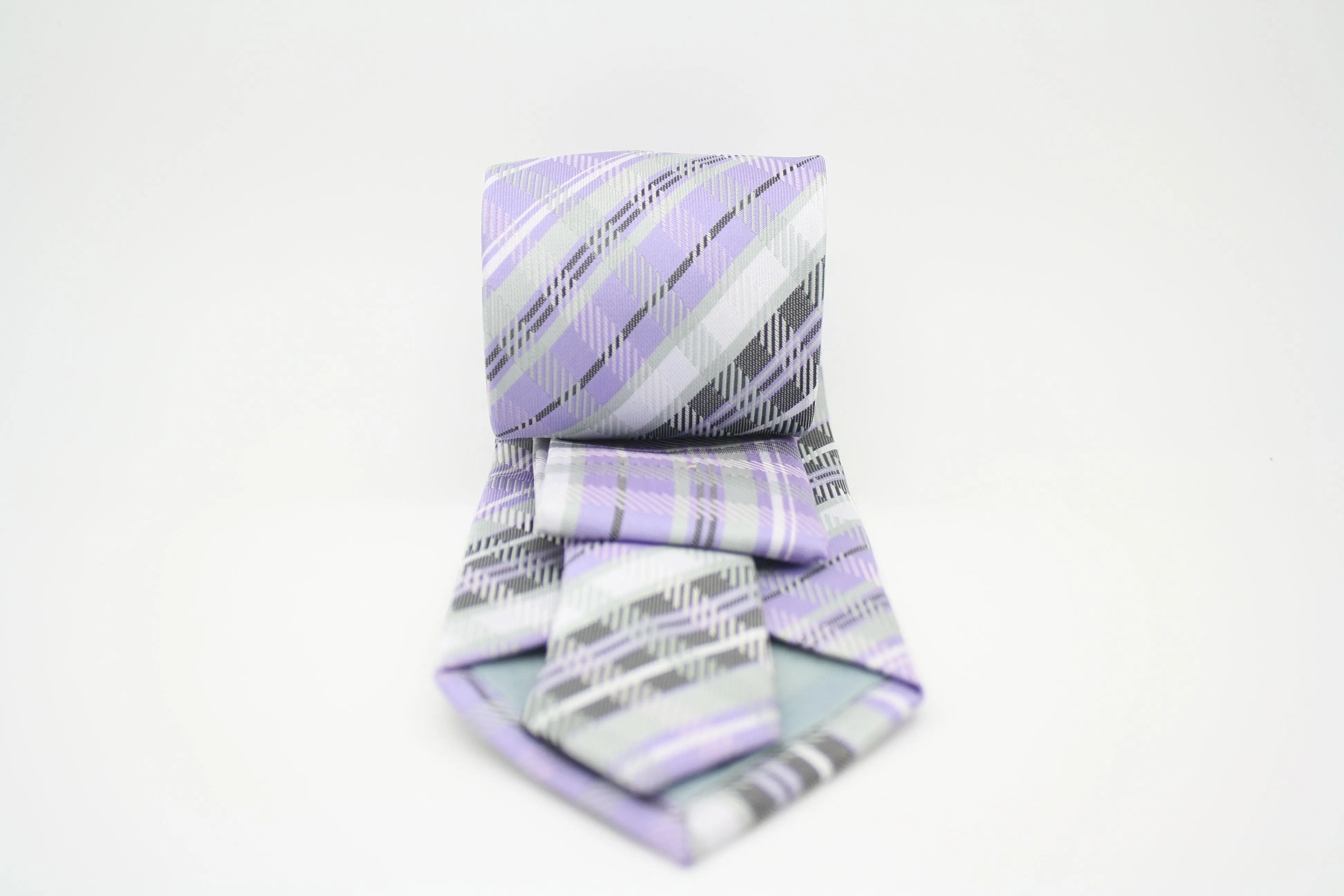 Mens Dads Classic Purple Striped Pattern Business Casual Necktie & Hanky Set VO-12