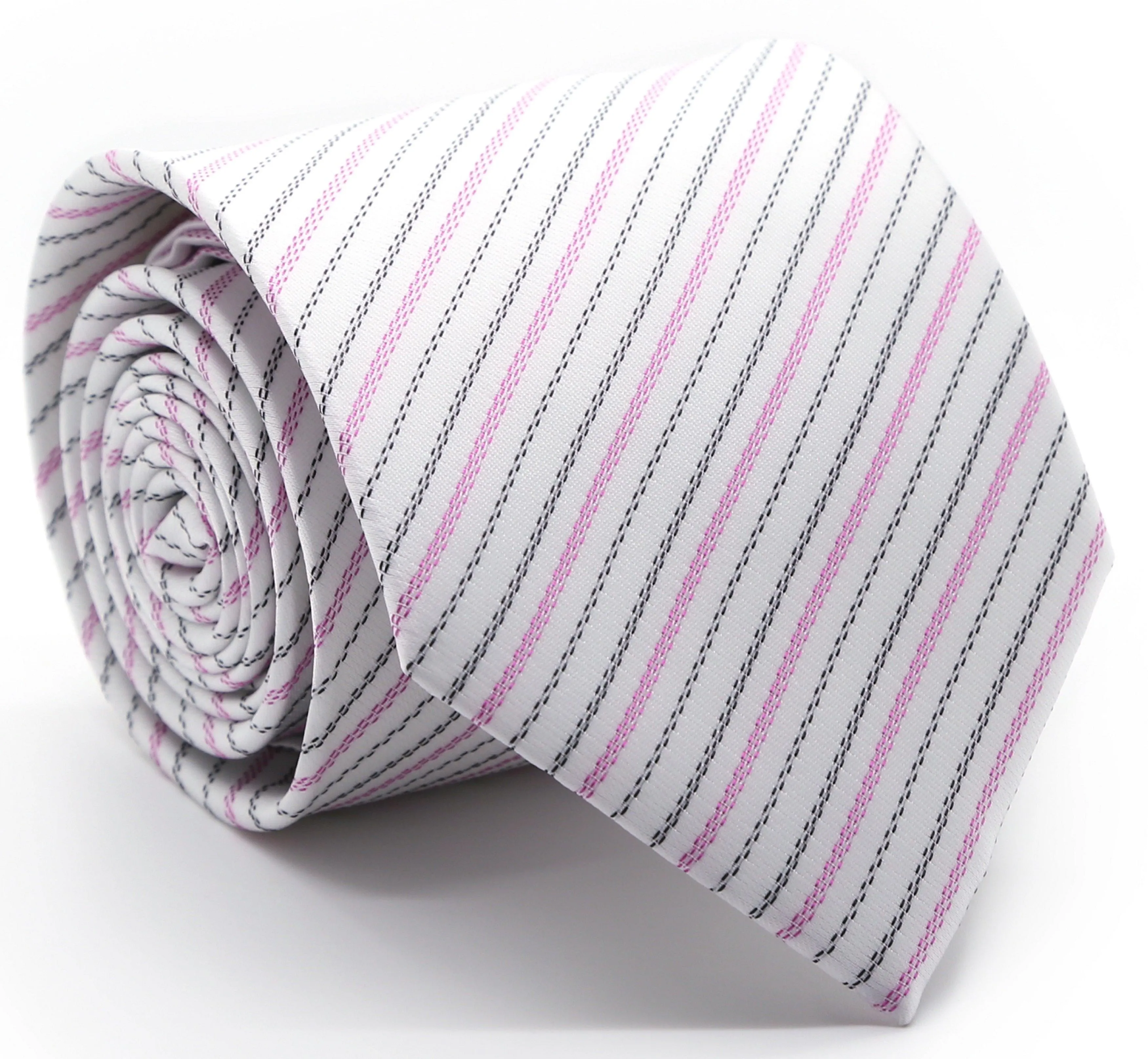 Mens Dads Classic Striped Pattern Business Casual Necktie & Hanky Set JO