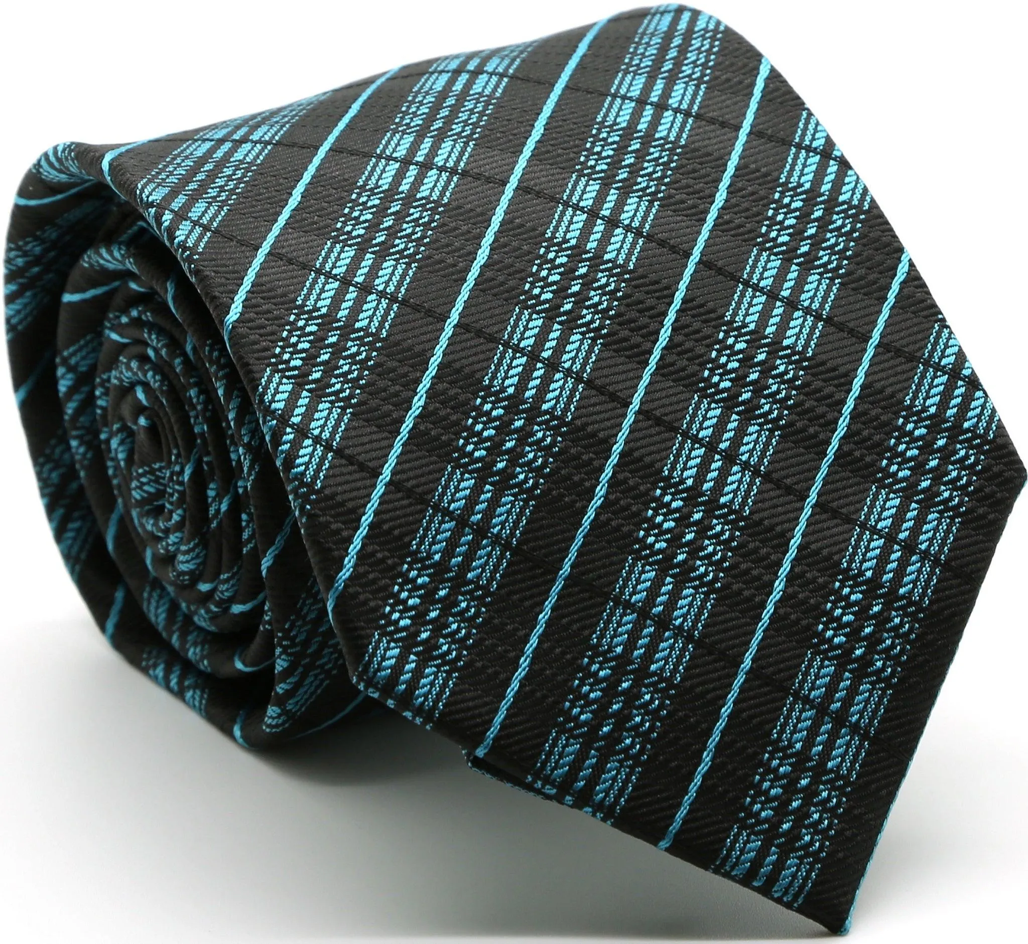 Mens Dads Classic Striped Pattern Business Casual Necktie & Hanky Set JO