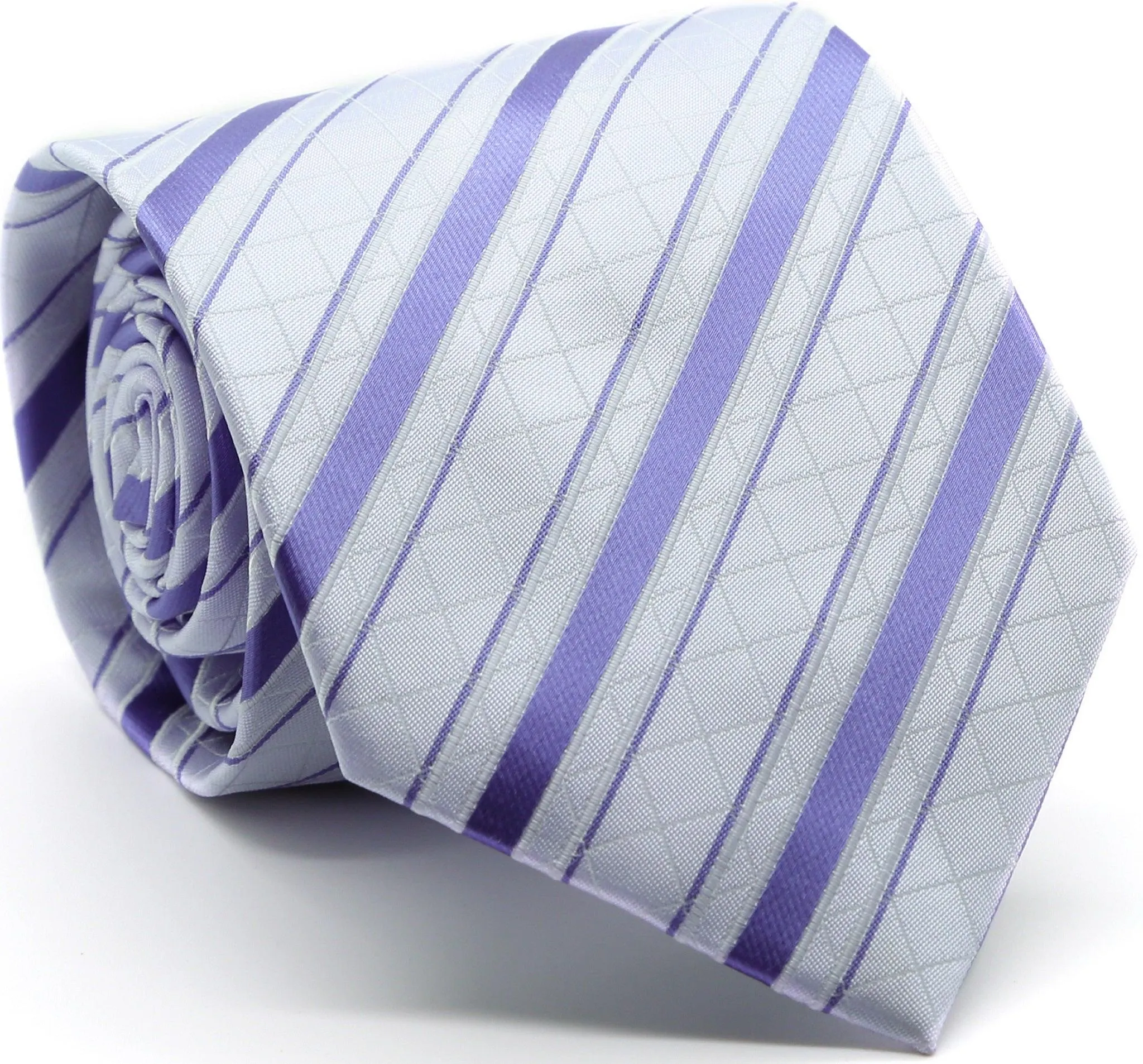 Mens Dads Classic Striped Pattern Business Casual Necktie & Hanky Set Q