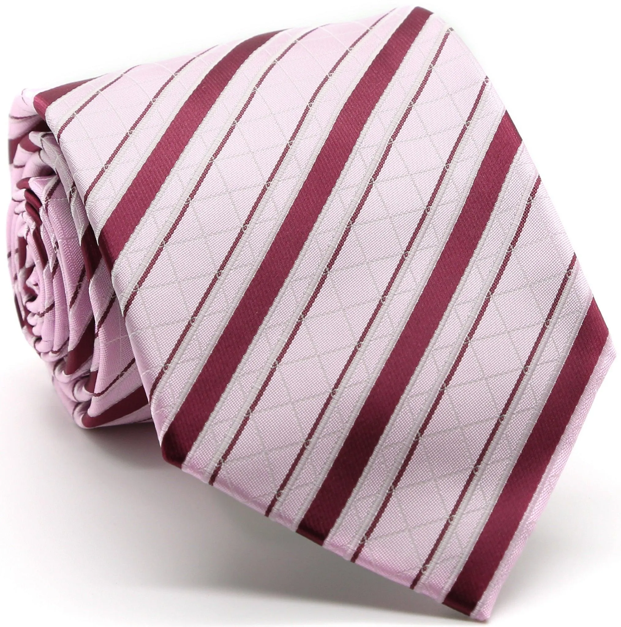 Mens Dads Classic Striped Pattern Business Casual Necktie & Hanky Set Q