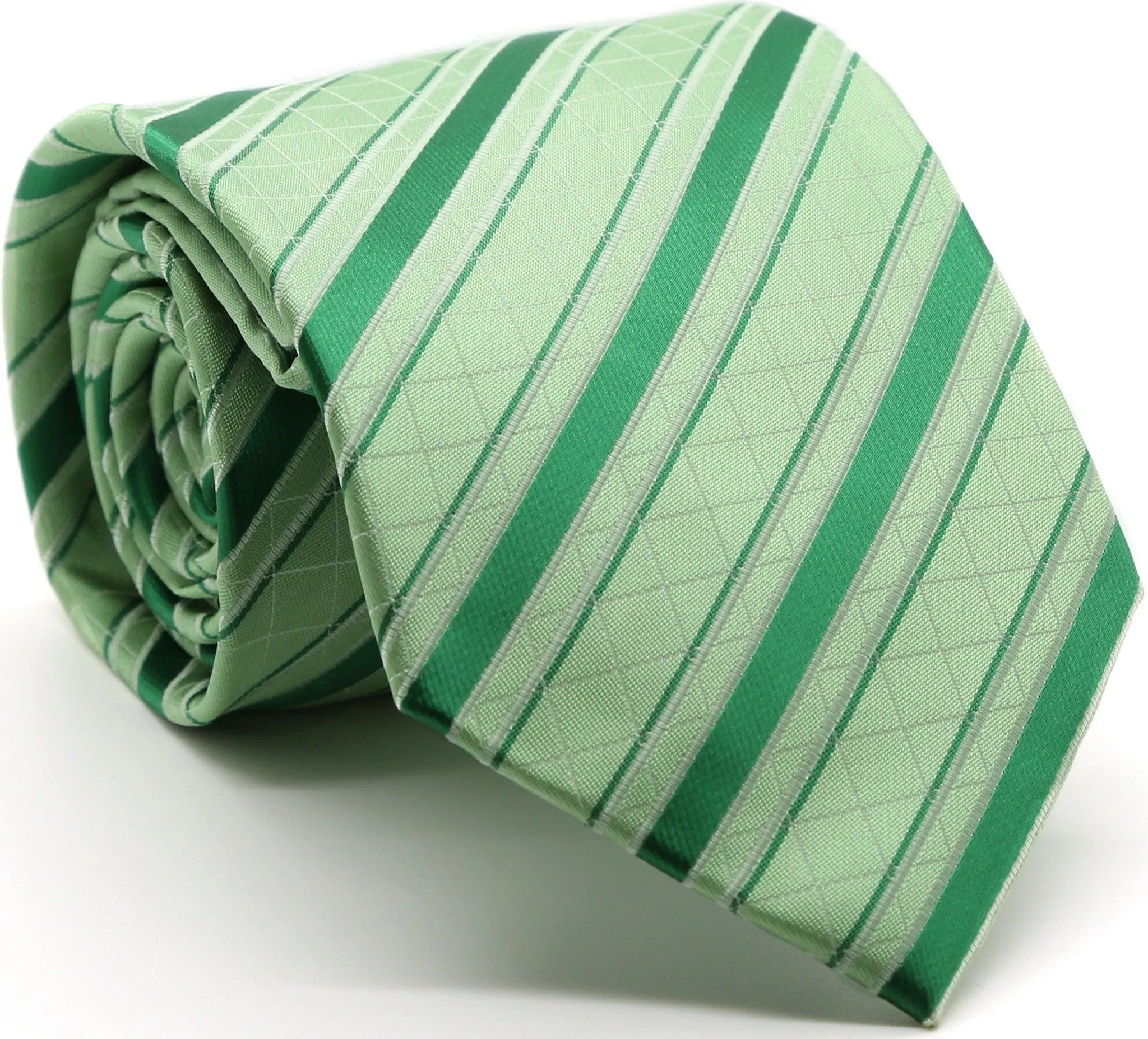 Mens Dads Classic Striped Pattern Business Casual Necktie & Hanky Set Q