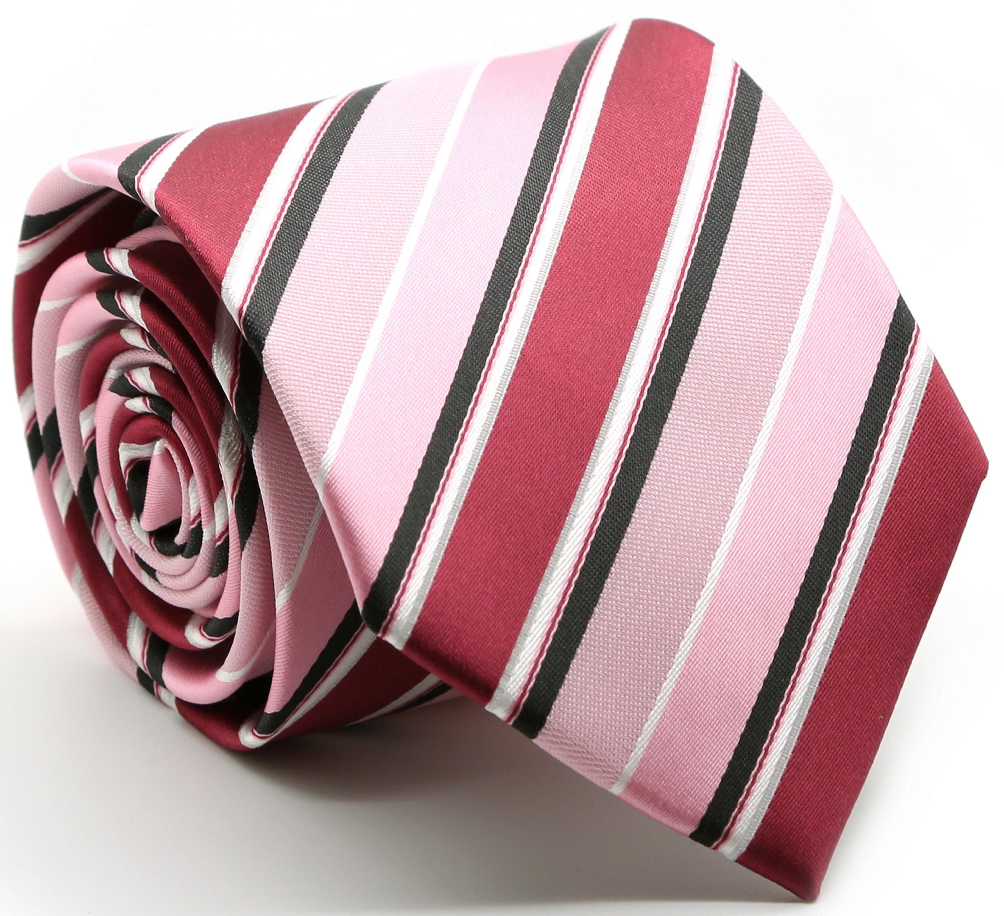 Mens Dads Classic Striped Pattern Business Casual Necktie & Hanky Set U