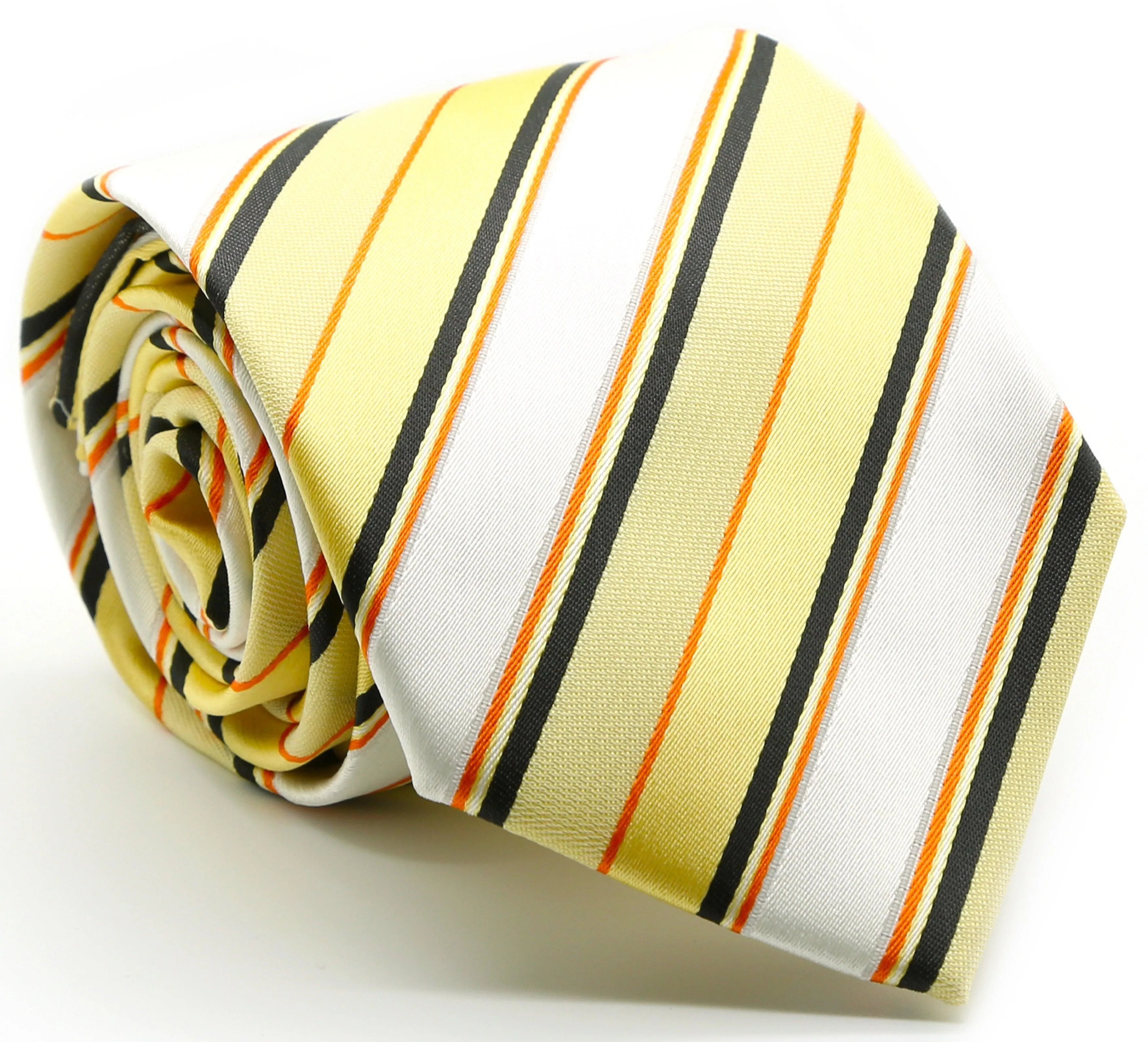 Mens Dads Classic Striped Pattern Business Casual Necktie & Hanky Set U