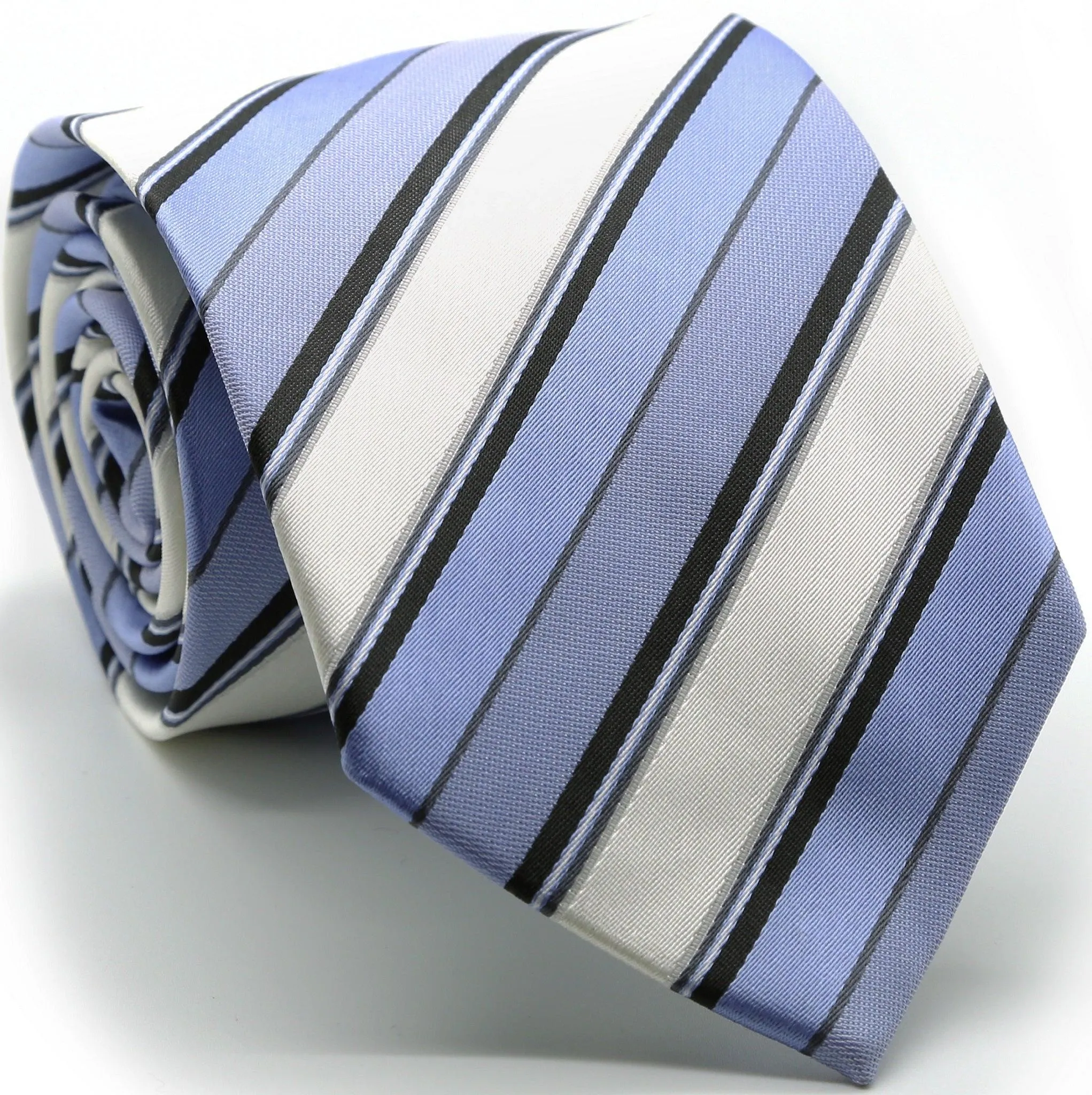 Mens Dads Classic Striped Pattern Business Casual Necktie & Hanky Set U