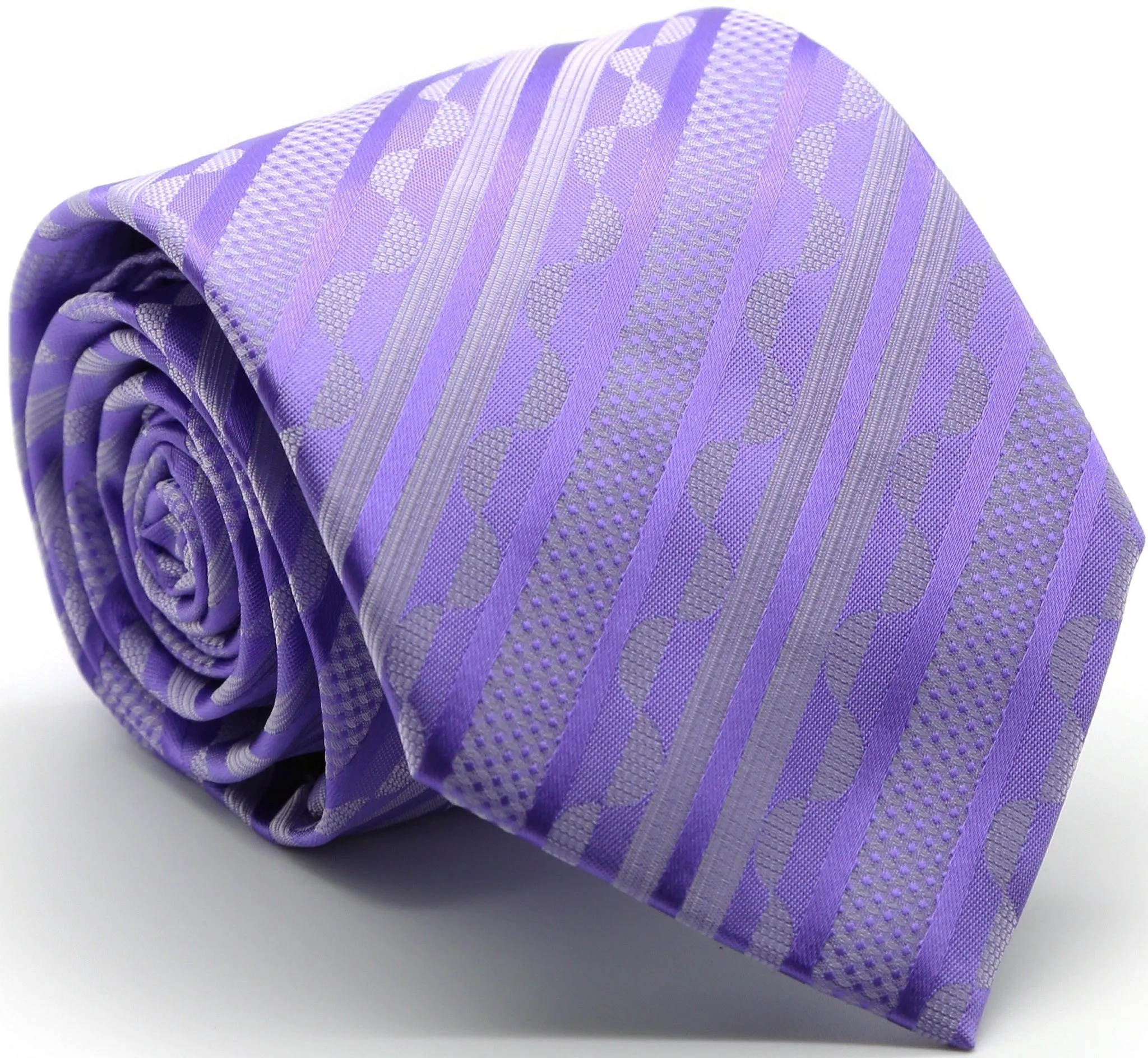 Mens Dads Classic Striped Pattern Business Casual Necktie & Hanky Set X