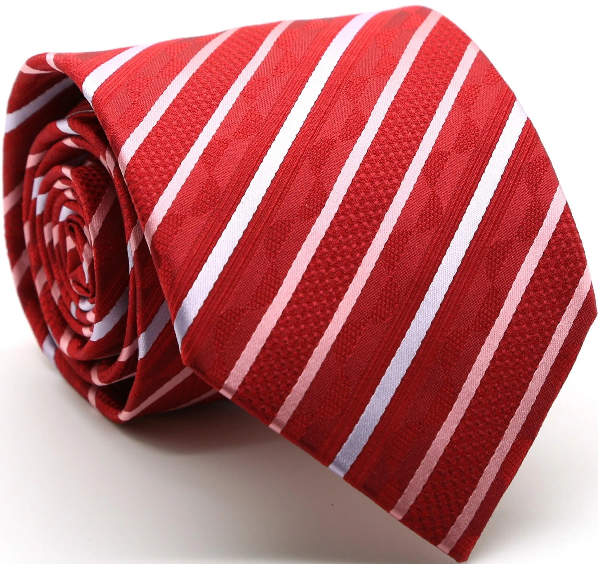 Mens Dads Classic Striped Pattern Business Casual Necktie & Hanky Set X