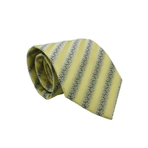 Mens Dads Classic Yellow Striped Pattern Business Casual Necktie & Hanky Set ZO-5