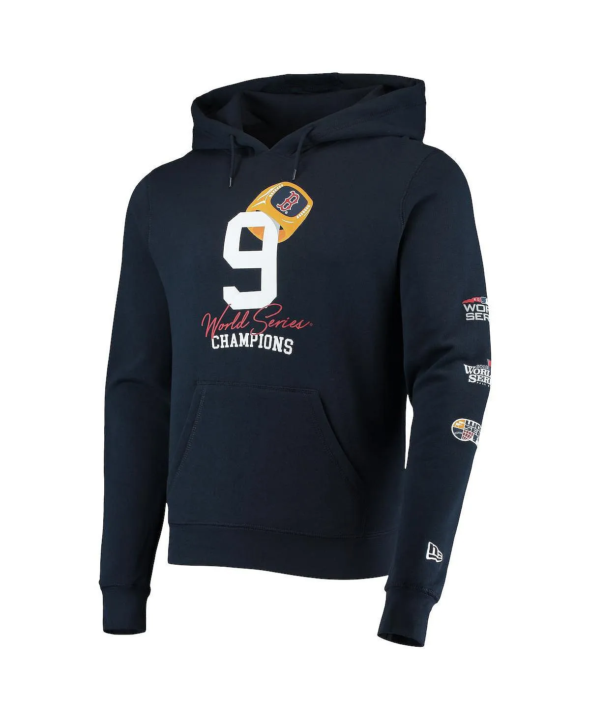 Men's dark blue boston red sox count the rings New Era hoodie, blue