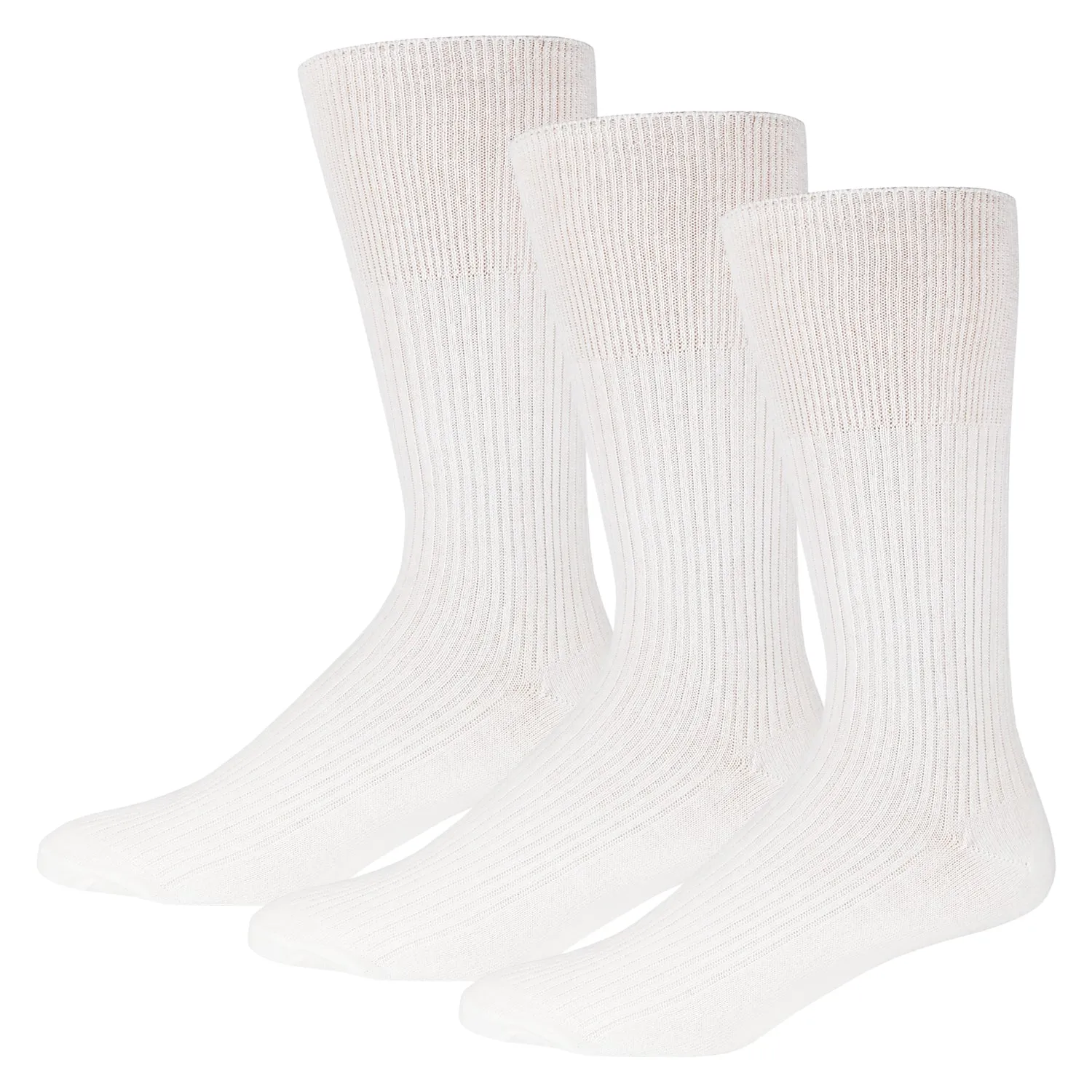 Men's Diabetic Dress Socks Crew Length with Loose Top