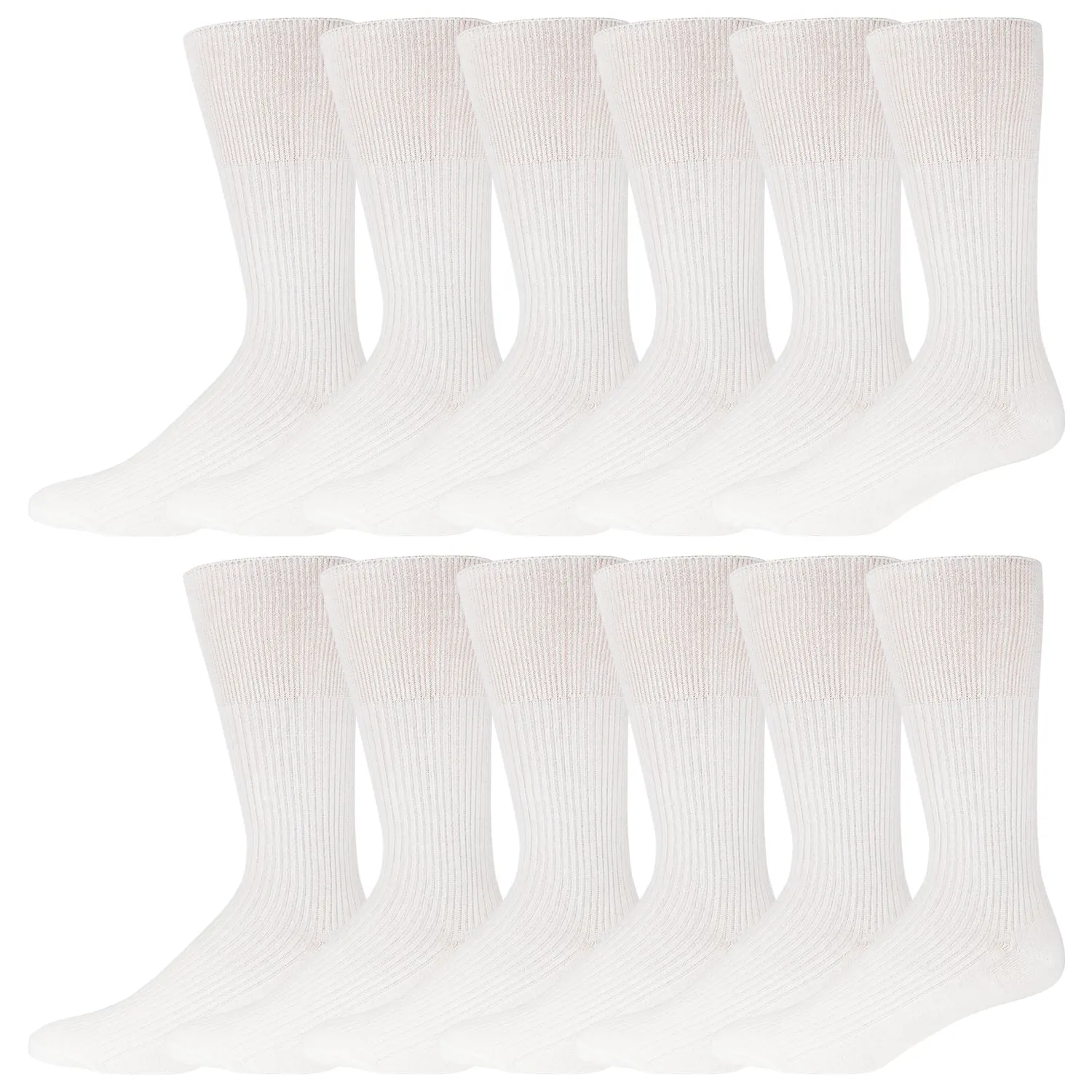 Men's Diabetic Dress Socks Crew Length with Loose Top