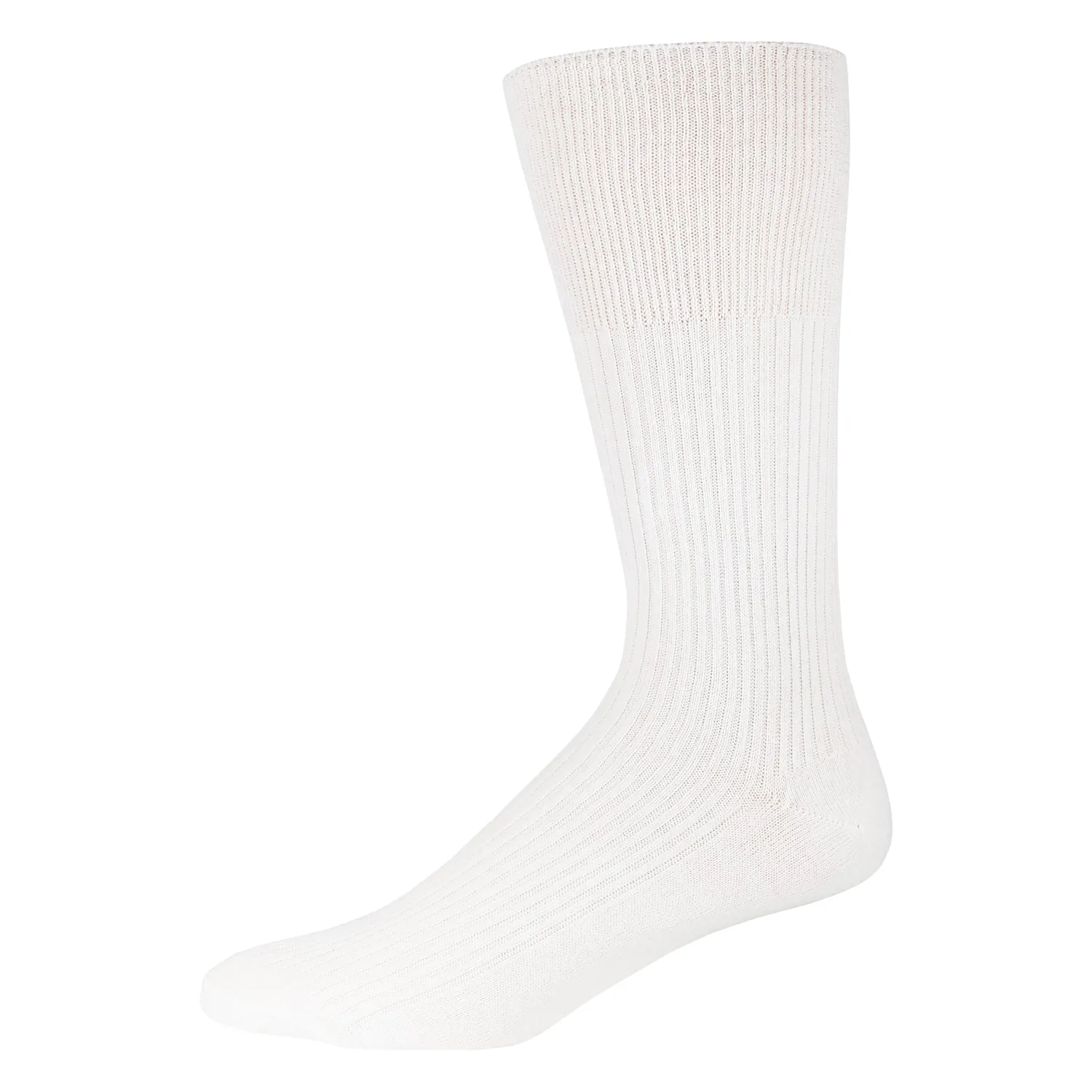 Men's Diabetic Dress Socks Crew Length with Loose Top