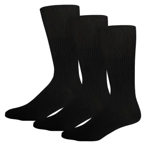 Men's Diabetic Dress Socks Crew Length with Loose Top