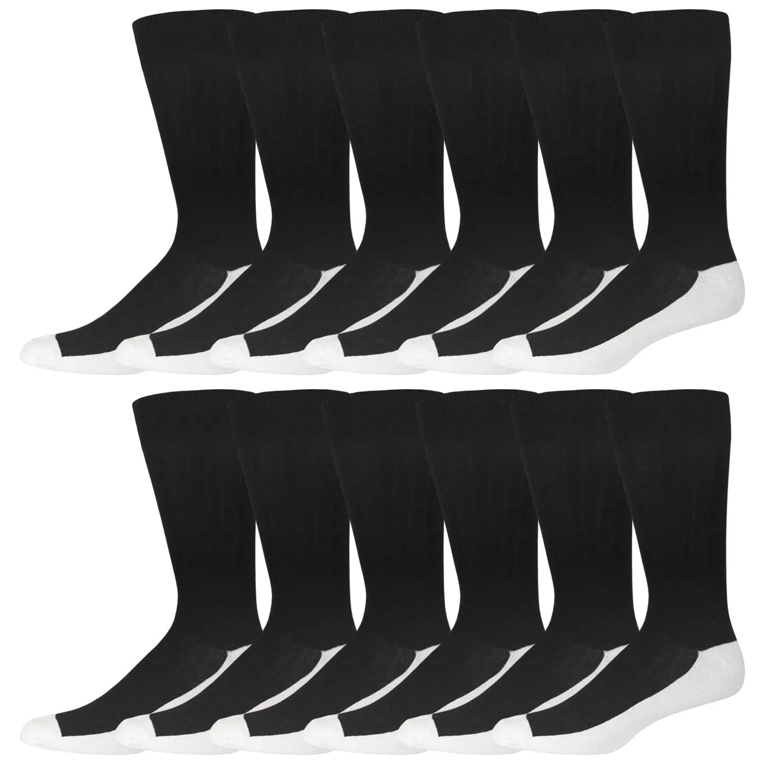 Men's Diabetic Dress Socks Crew Length with Loose Top