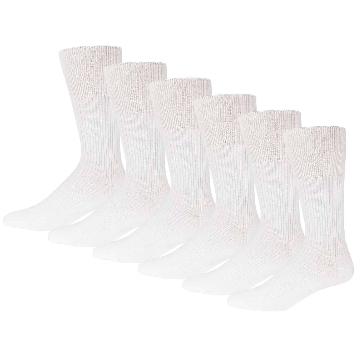 Men's Diabetic Dress Socks Crew Length with Loose Top