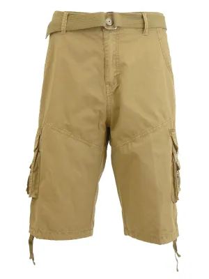 Men's Distressed Vintage Belted Cargo Shorts