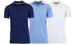 Men's Dry Fit Moisture-Wicking Polo Shirt (3-Pack)