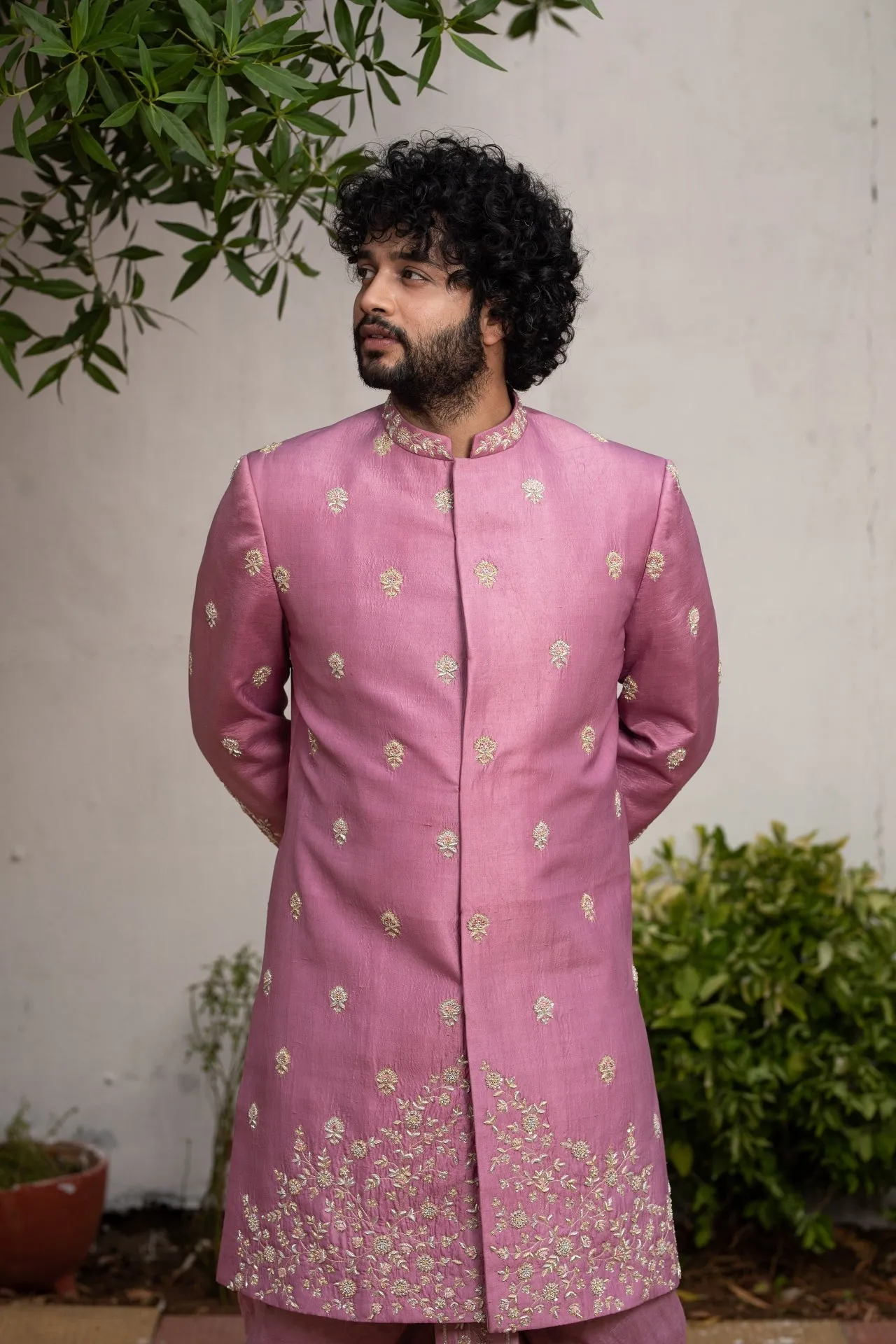 Men's Dusty Purple Sherwani Sets - Hilo Design