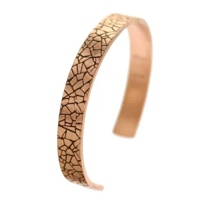 Men's Embossed Mosaic Solid Copper Cuff - 10mm Wide