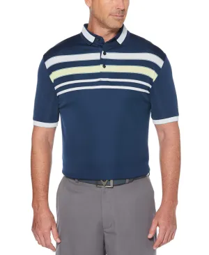 Mens Engineered Chest Stripe Polo