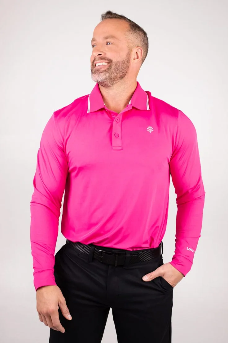 Men's Erodym Long Sleeve Golf Polo | Magnolia Pink