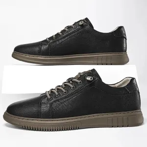 Men's Fashion Spring Casual Shoes Split Leather Soft Handmade Comfortable Driving Shoes Large  Size 36-49