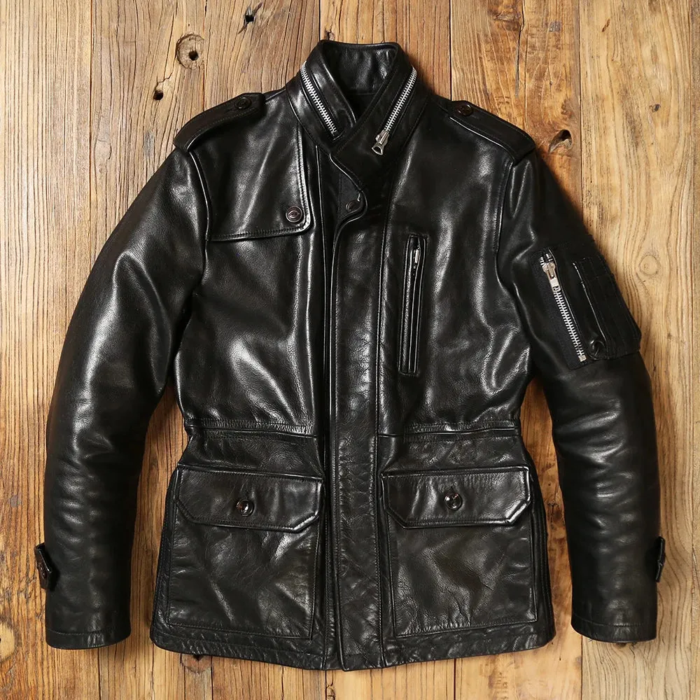 Men's Field Safari Leather Jacket