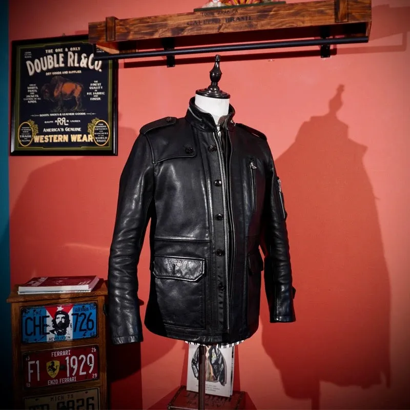 Men's Field Safari Leather Jacket