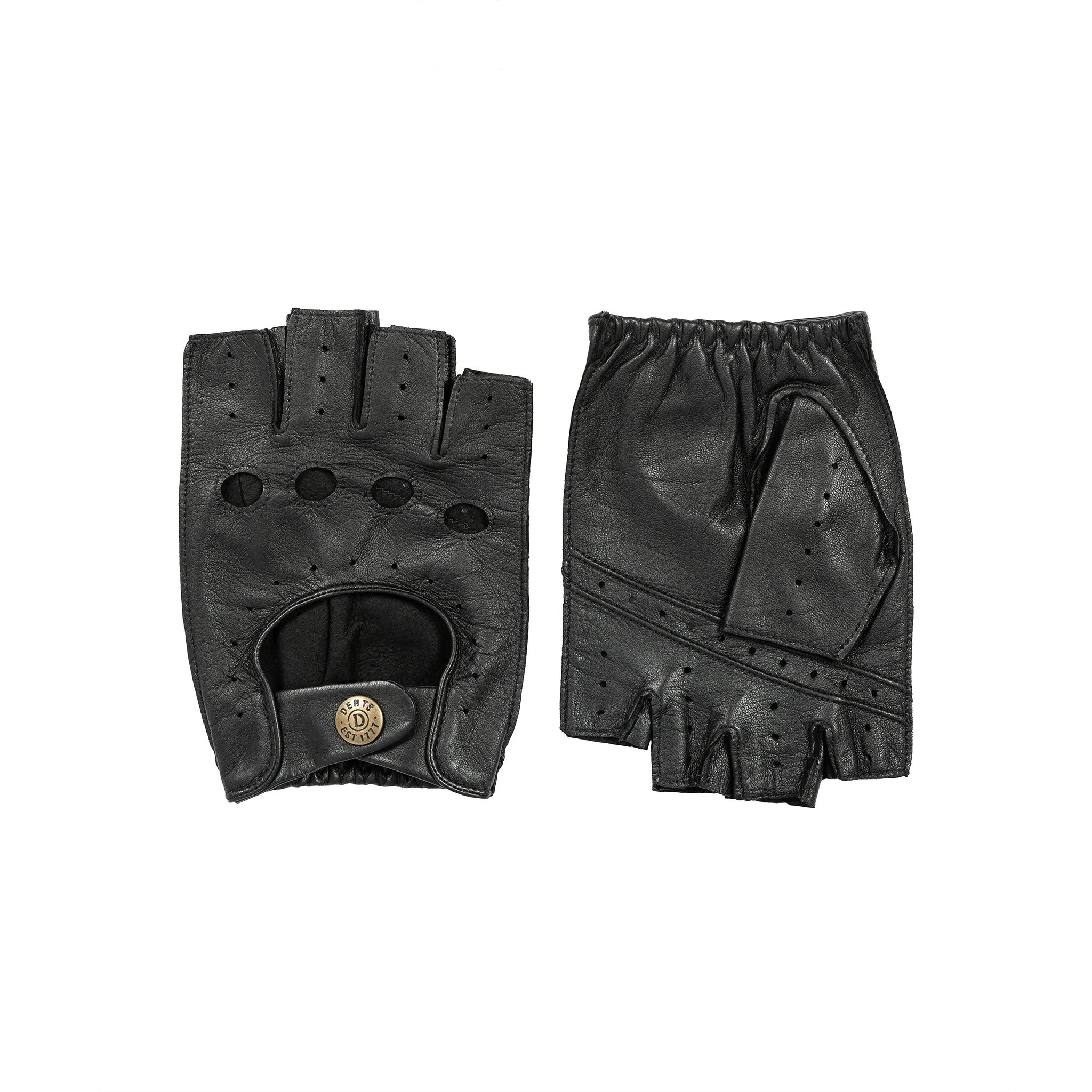 Men's Fingerless Leather Driving Gloves