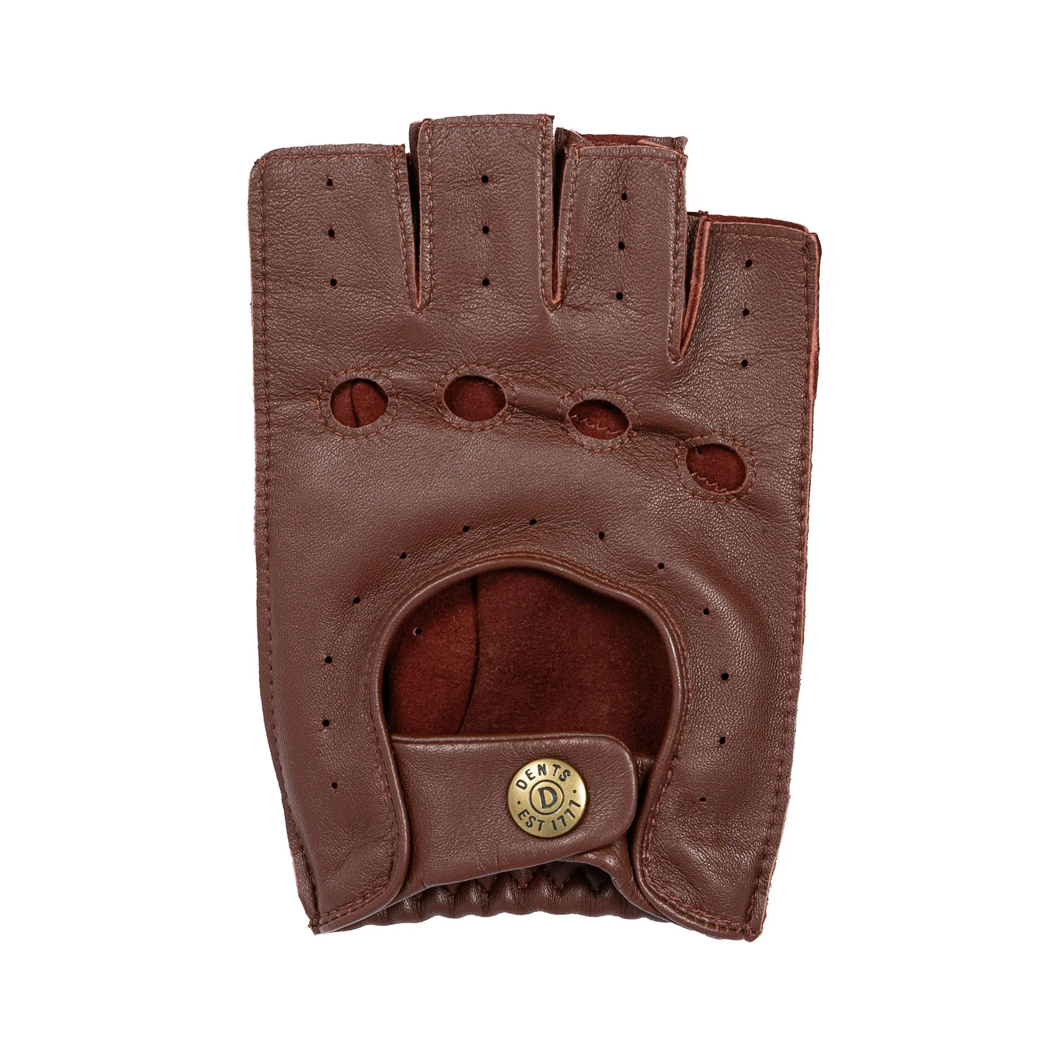 Men's Fingerless Leather Driving Gloves