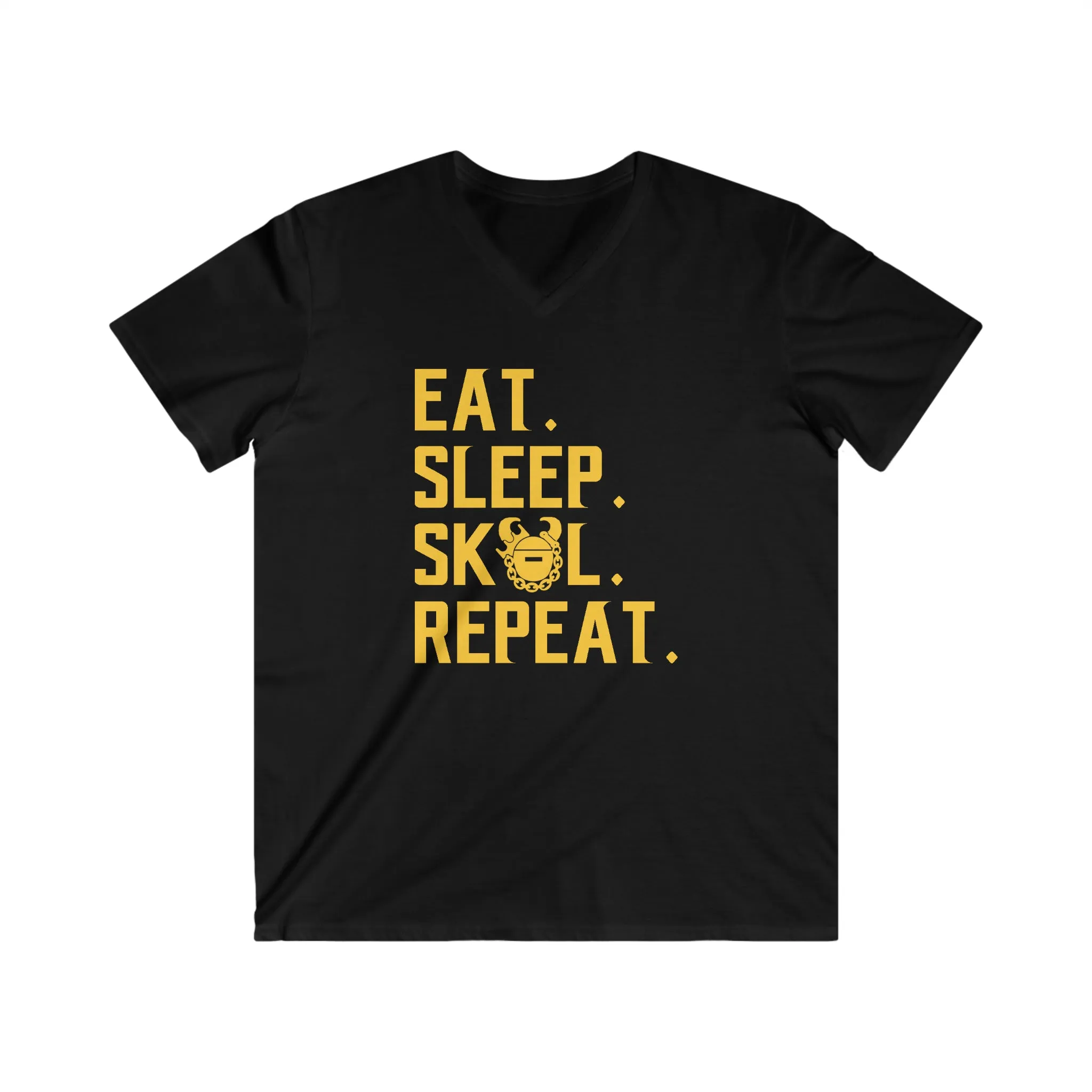 Men's Fitted V-Neck Short Sleeve - Eat. Sleep. Repeat.