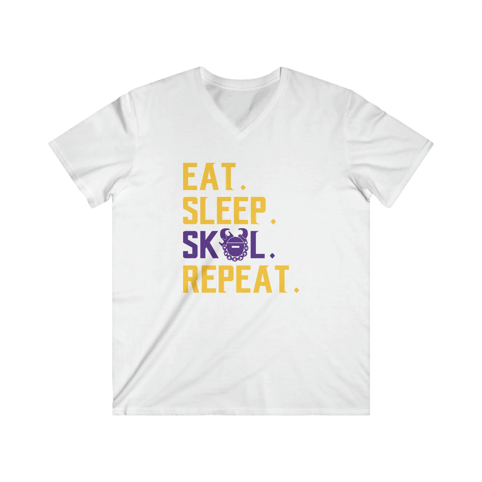 Men's Fitted V-Neck Short Sleeve - Eat. Sleep. Repeat.