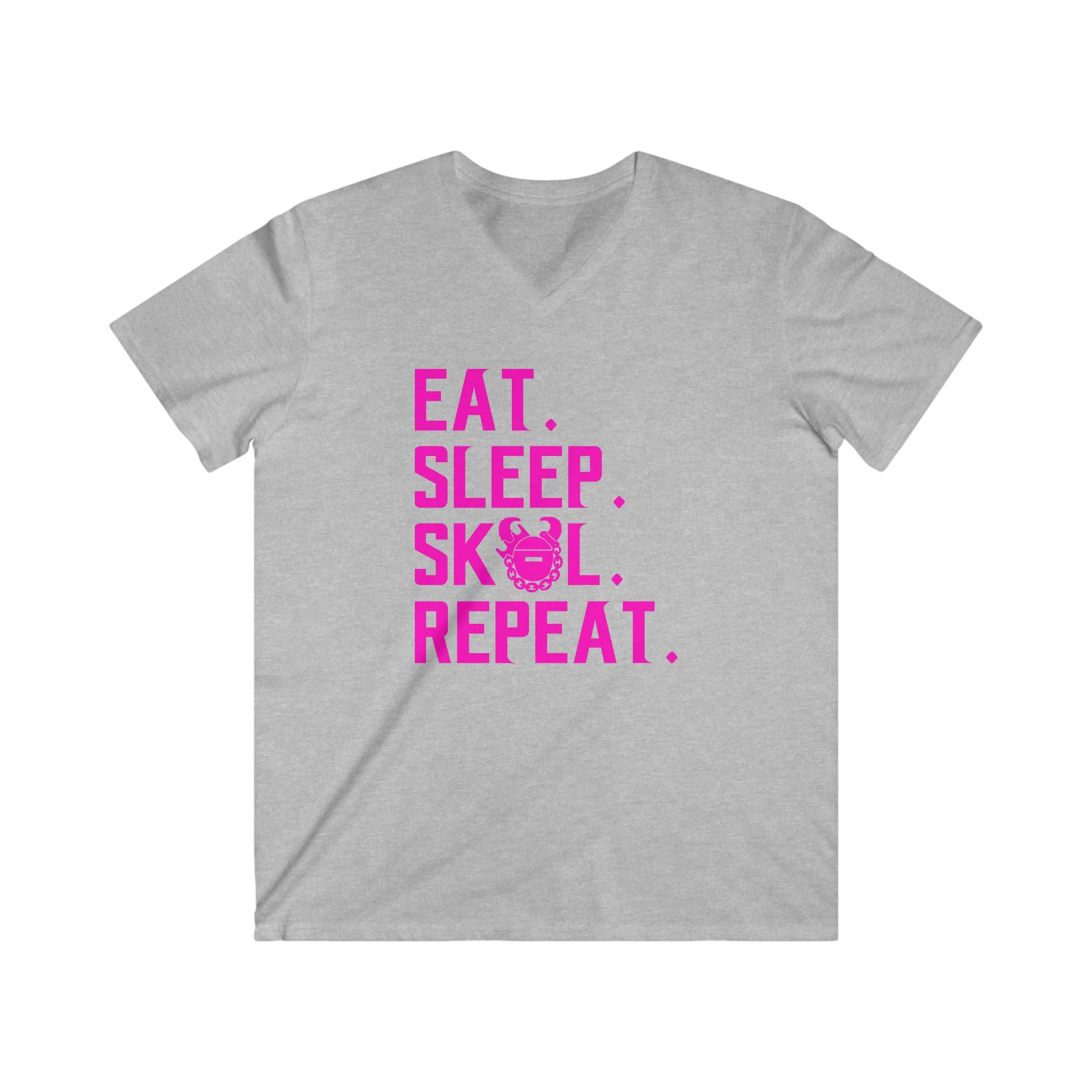 Men's Fitted V-Neck Short Sleeve - Eat. Sleep. Repeat.