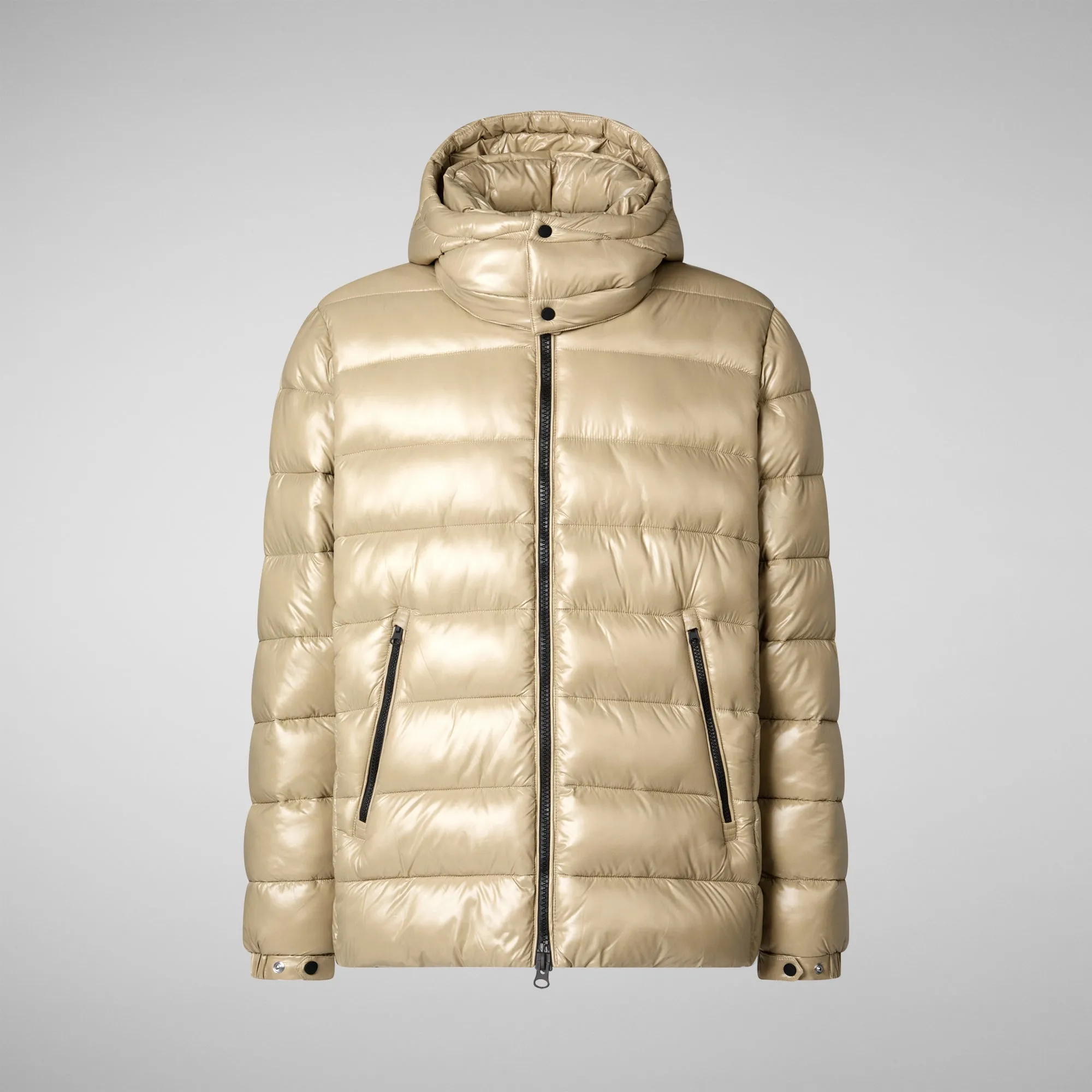 Men's  Florian Hooded Animal free Puffer Jacket in Wood Beige