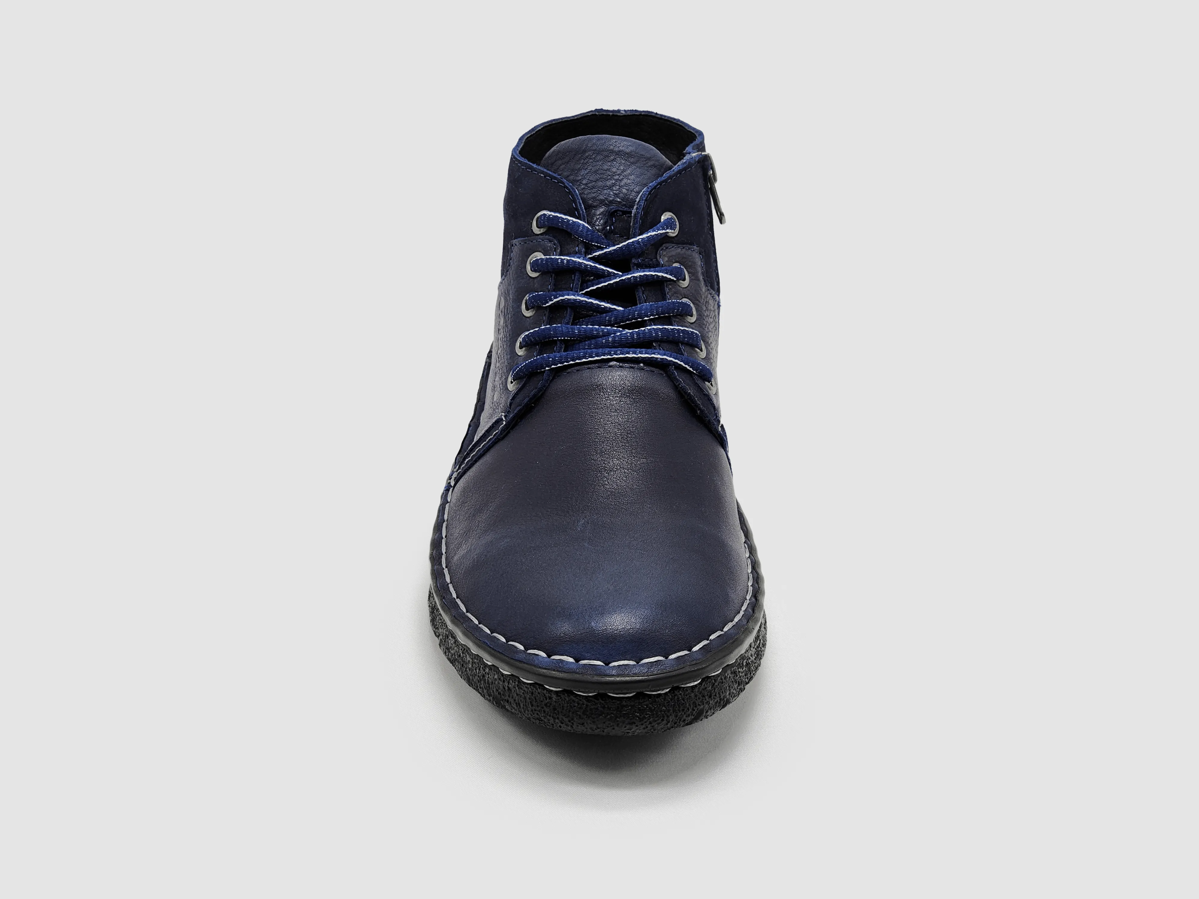 Men's Frosty Insulated Zip-Up Leather Boots - Navy