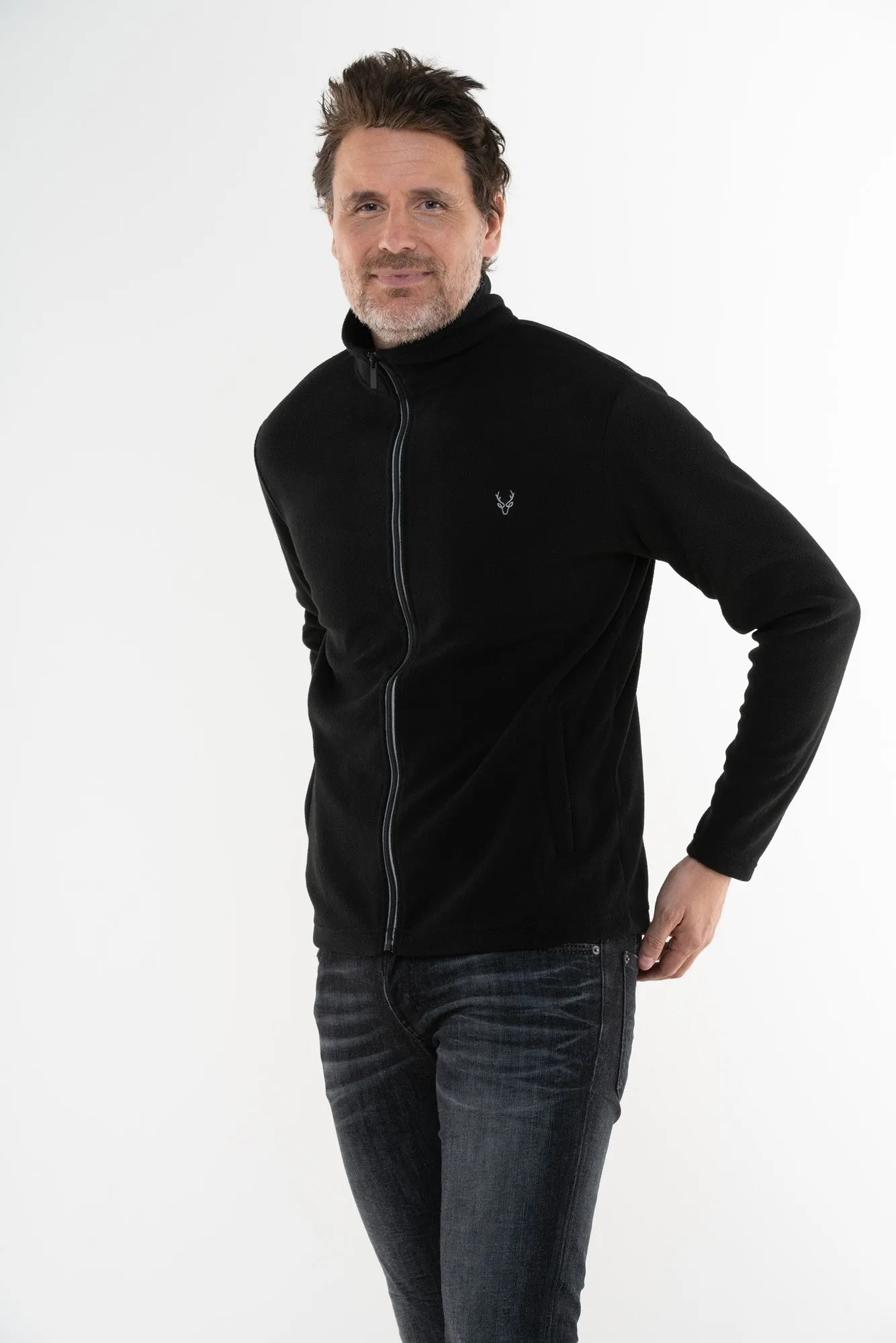 Mens Full Zip Fleece - Black