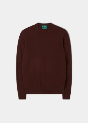 Men's Geelong Lambswool Crew Neck Jumper In Umber - Regular Fit